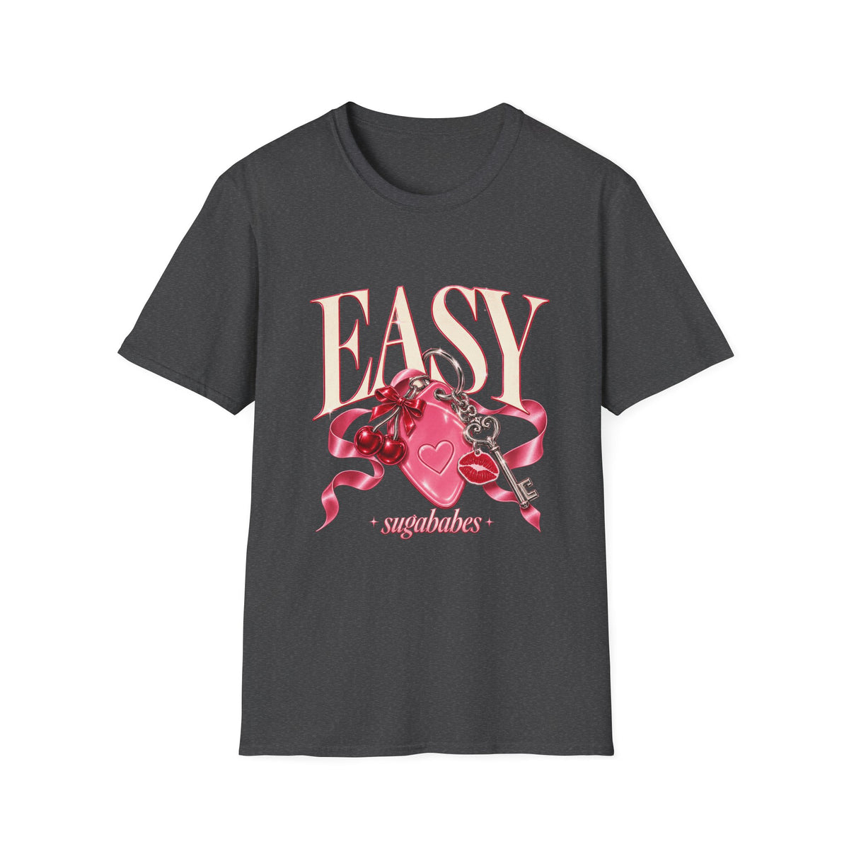 Sugababes | Easy Lockheart Pink Key & Heart Graphic T Shirt