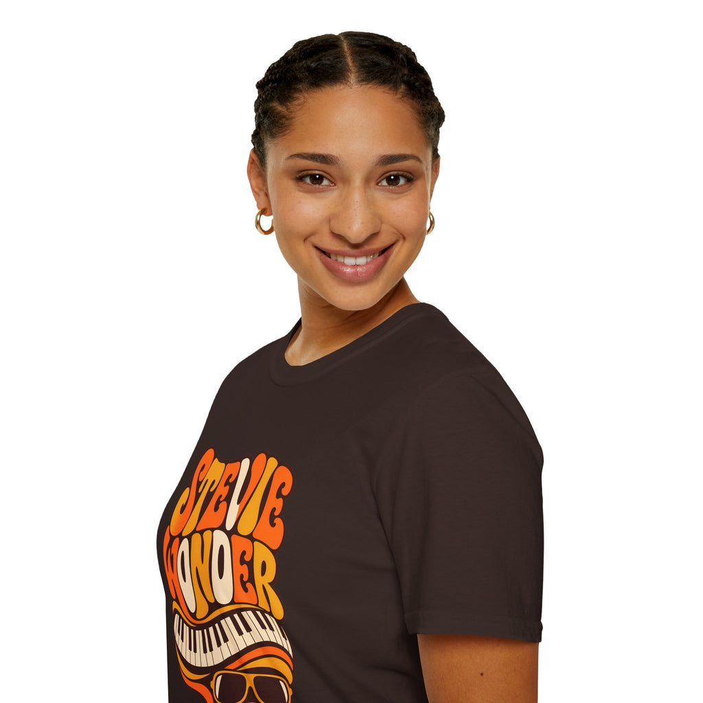 Stevie Wonder Piano Psychedelic Retro Band T-Shirt