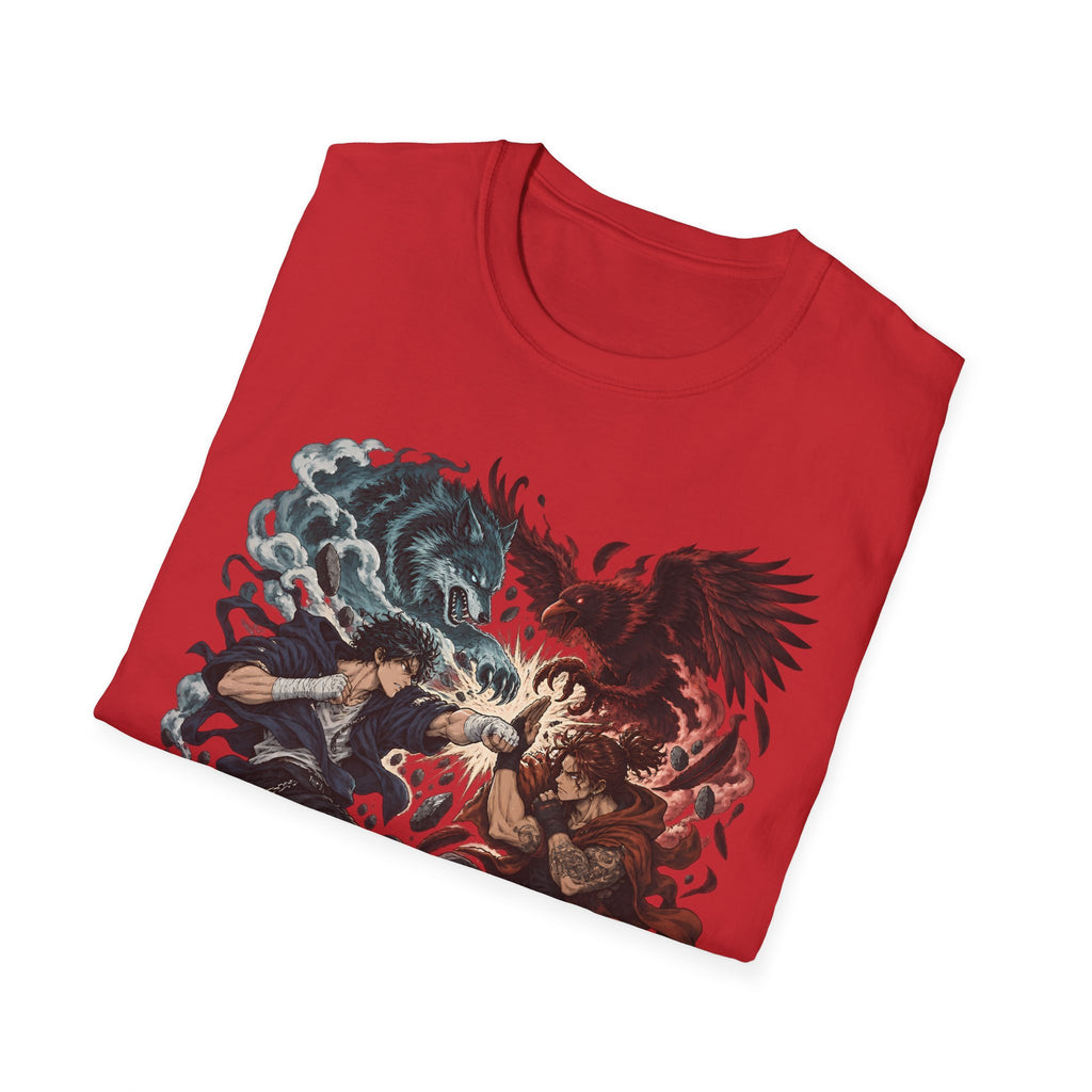 Yin Yang | Wolf Demon vs Phoenix | Japanese Anime Ninja T Shirt