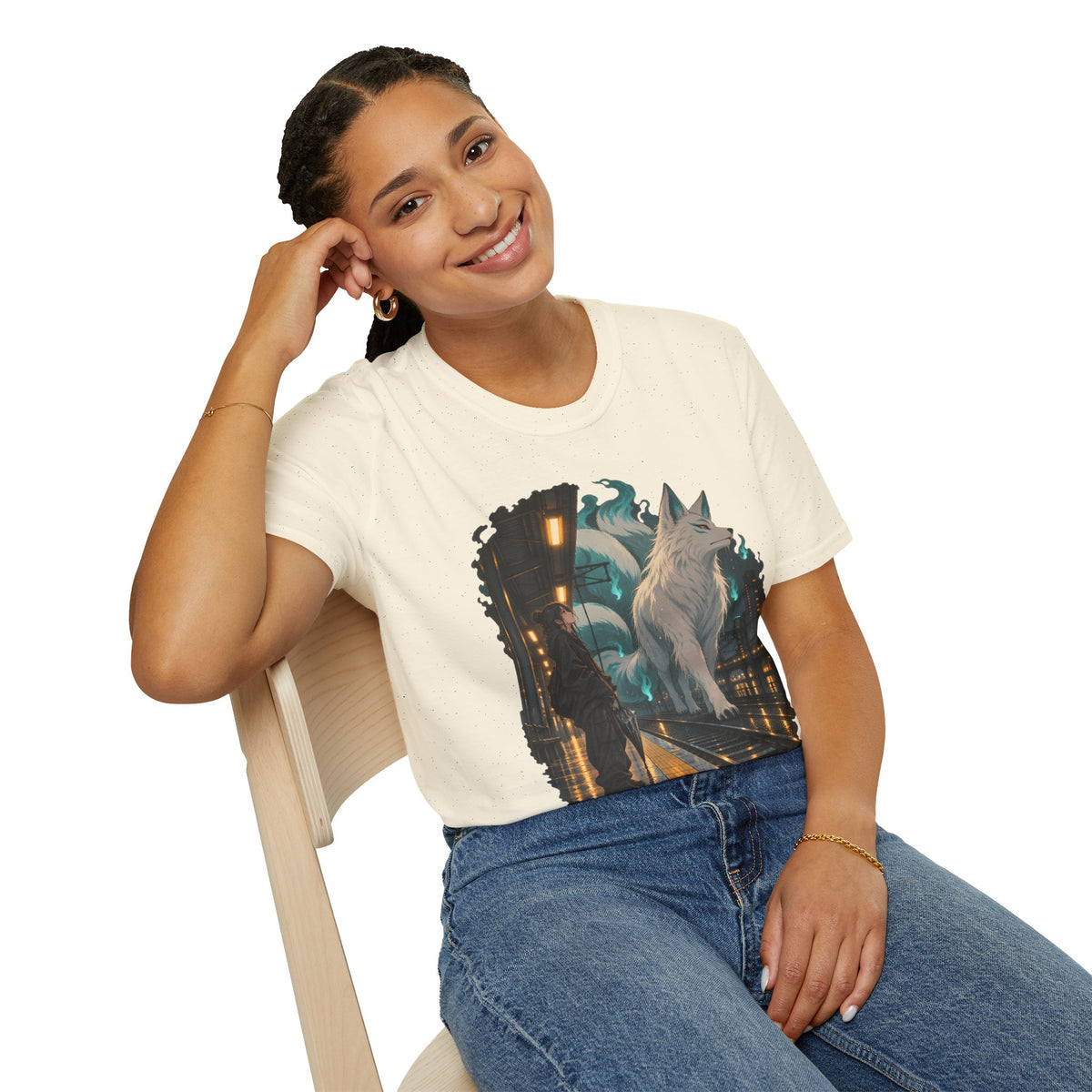 Wolf in the Rain | Last Train Home T-Shirt | Urban Nightscape Graphic Tee