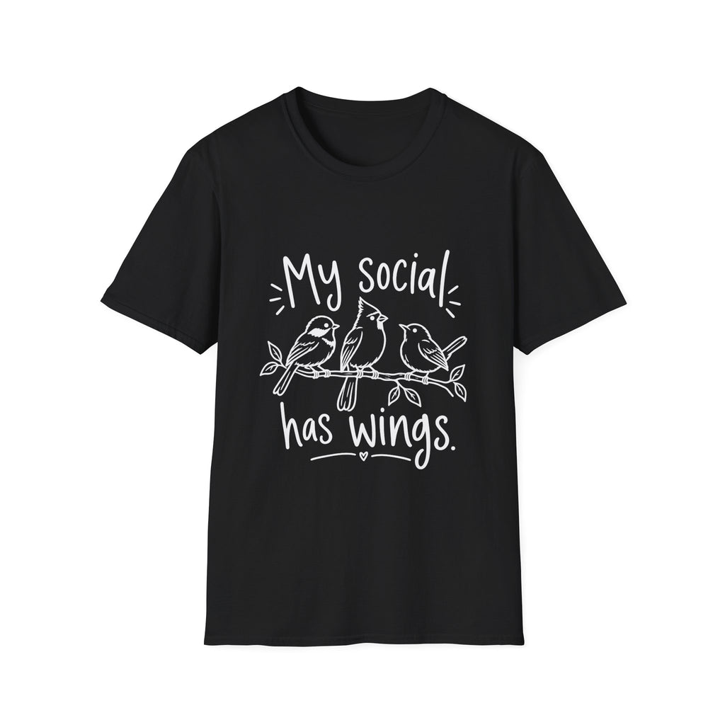 Bird Lover Gift | My Social Has Wings | Graphic Tee