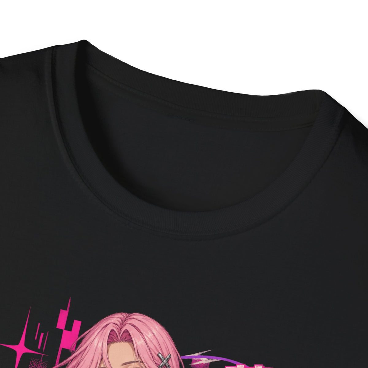Cherry | Sexy Anime Pin Up Girl Pink Hair Waifu Cyberpunk T-Shirt