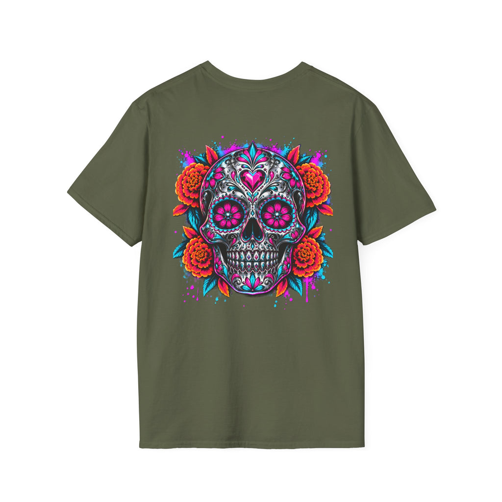 Sugar Skull | Colourful | Day of the Dead |  Floral Skull Tee