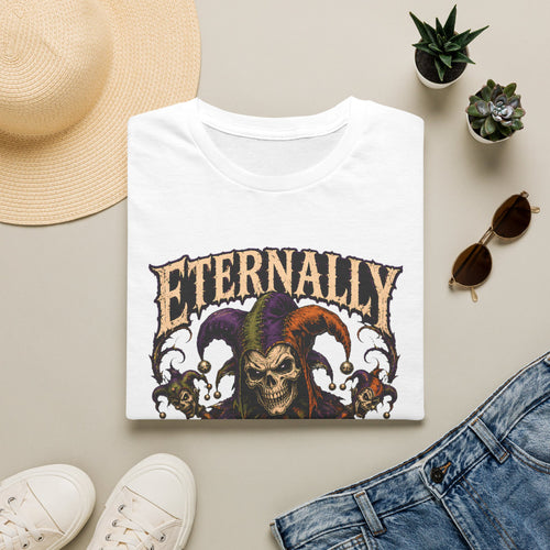 Eternally Unimpressed T-Shirt - Halloween Gothic Jester Skull Graphic Tee