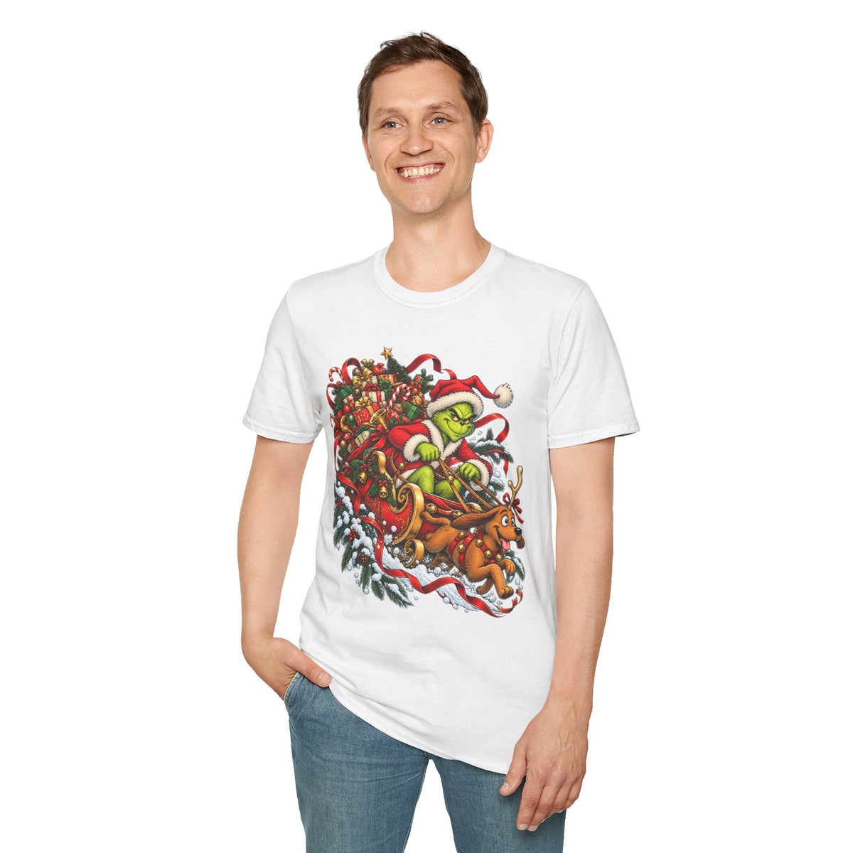 Grinch & Max Sleigh Ride | Funny Christmas T Shirt