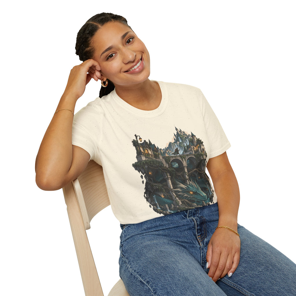 Quests and Adventures | Japanese Style | Anime Fantasy Dragon Castle T Shirt