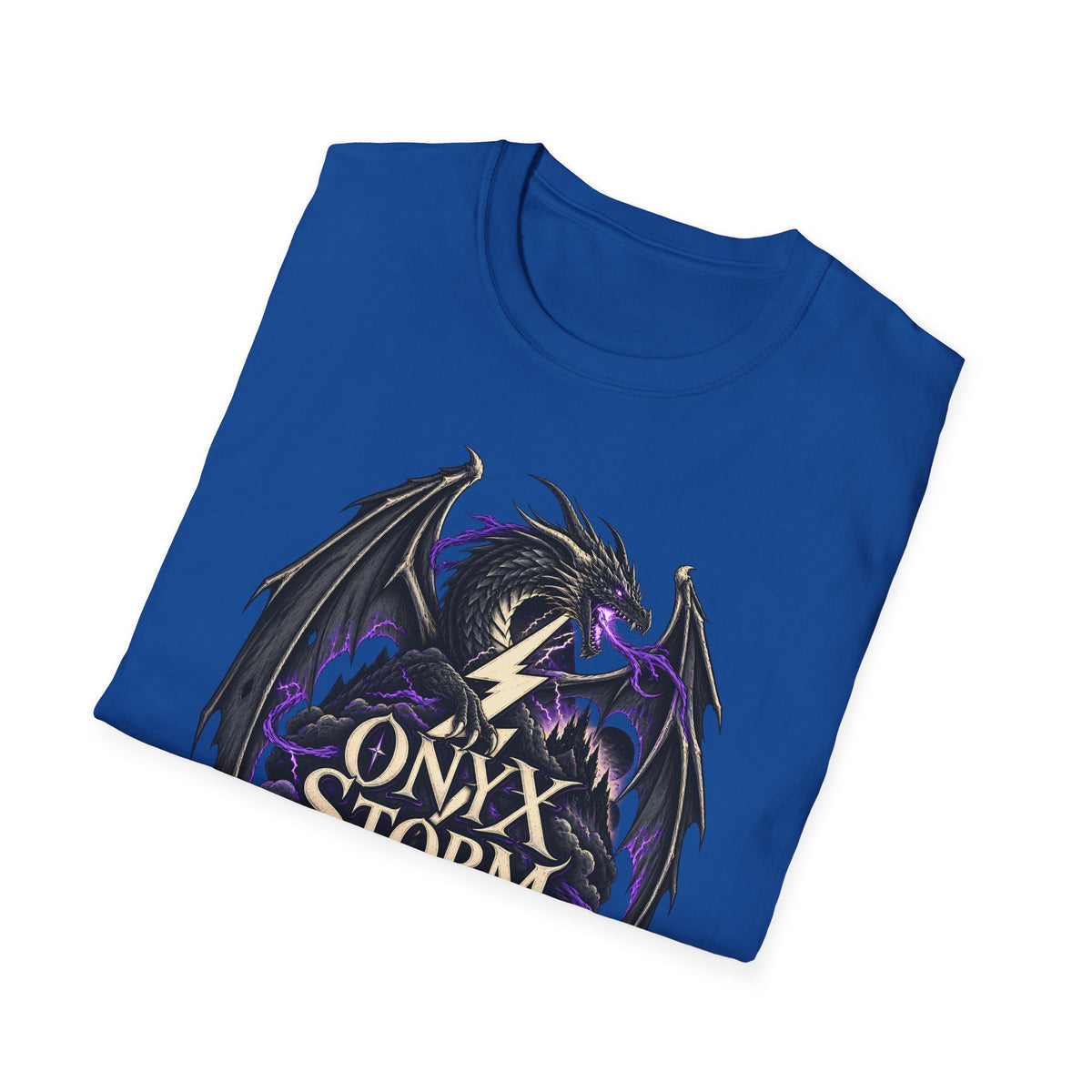 Onyx Storm Dragon T-Shirt | Book Inspired Gothic Lightning Fantasy Tee