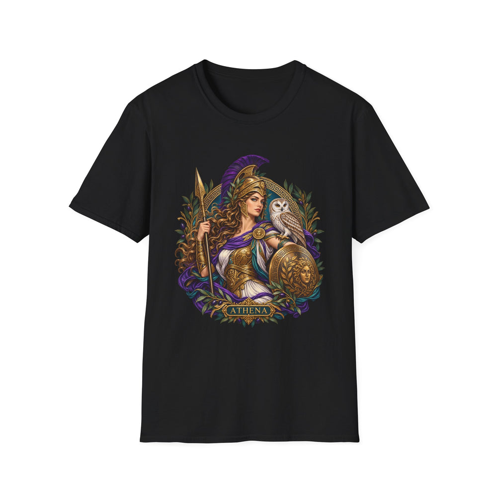 Athena Greek Goddess T-Shirt, Owl Olive Branch Mythology Art