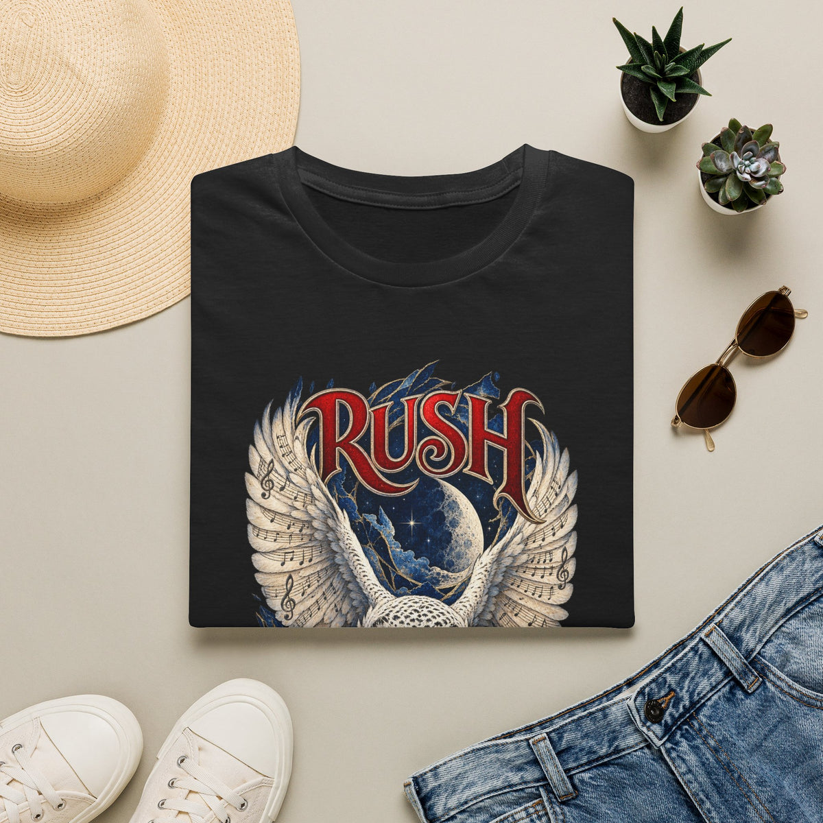 Rush | Fly by Night | Prog Rock | Owl Band Graphic T-Shirt