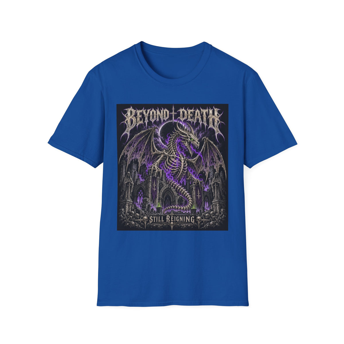 Beyond Death Dragon T‑Shirt — Gothic Purple Dragon Graphic Tee