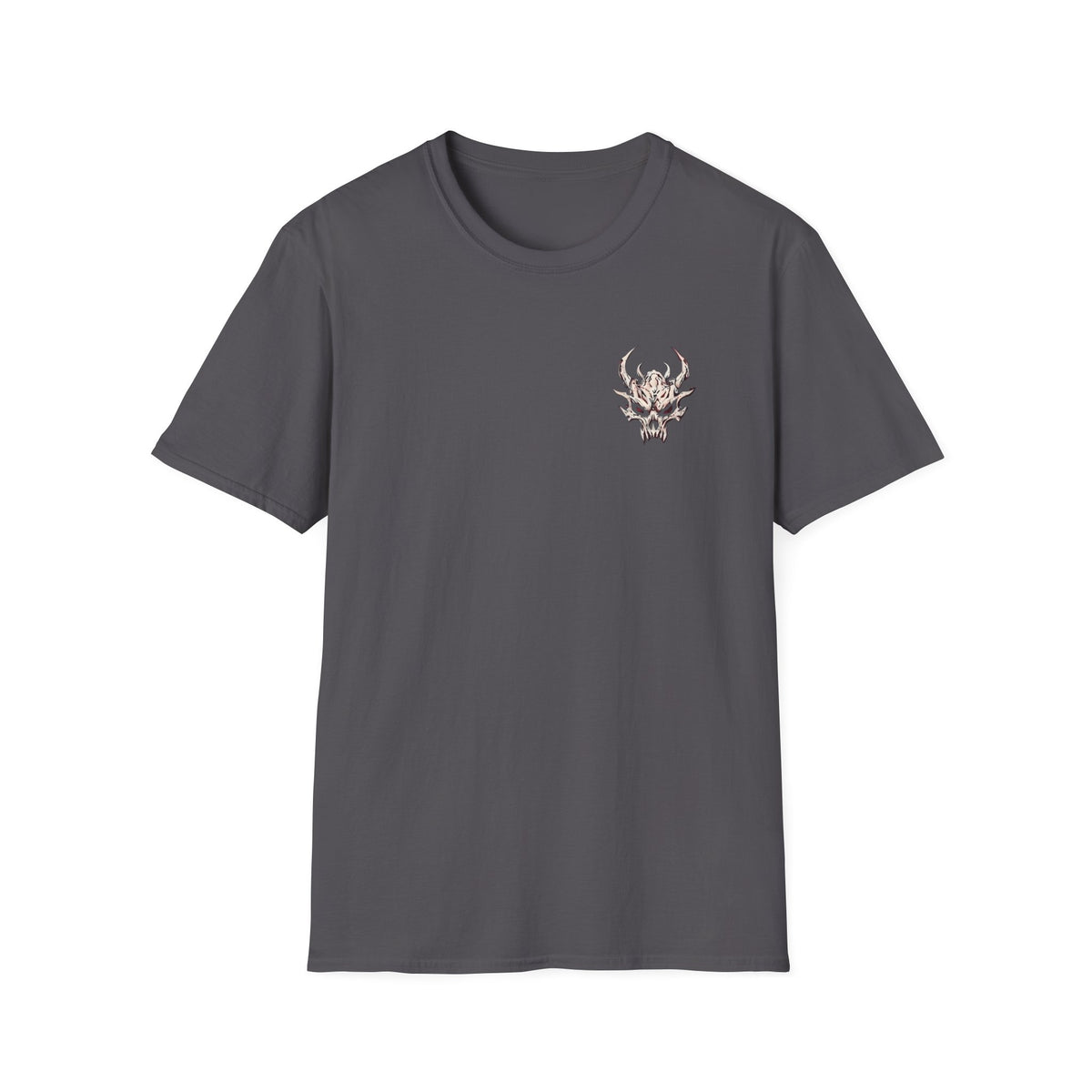 demon skull graphic t shirt, product image showing the garment or product detail.