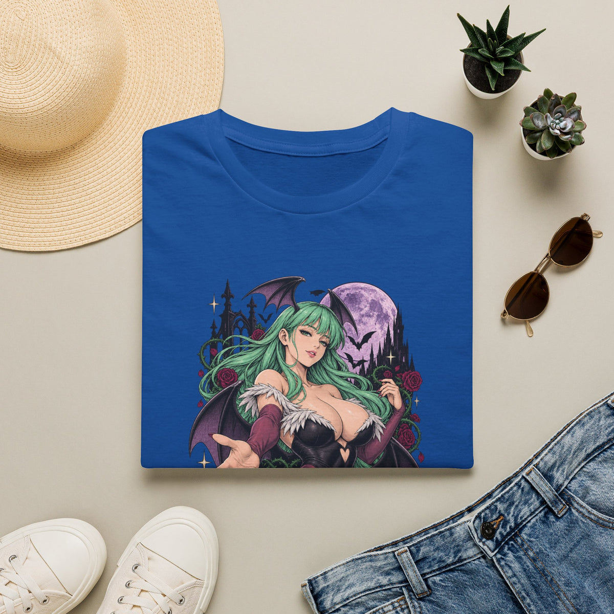 Morrigan | Sexy Succubus Pin Up Girl | Gothic Sorceress Halloween Gamer T-Shirt