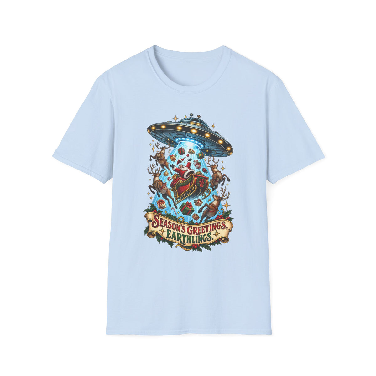 UFO Christmas | Season’s Greetings Earthlings UFO Christmas T-Shirt