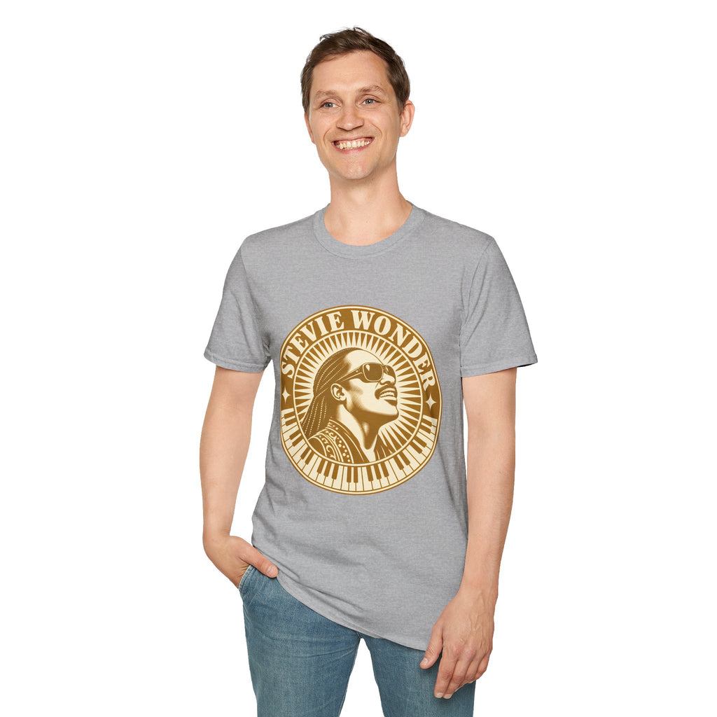 Stevie Wonder Graphic T-Shirt - Vintage Gold Portrait Tee