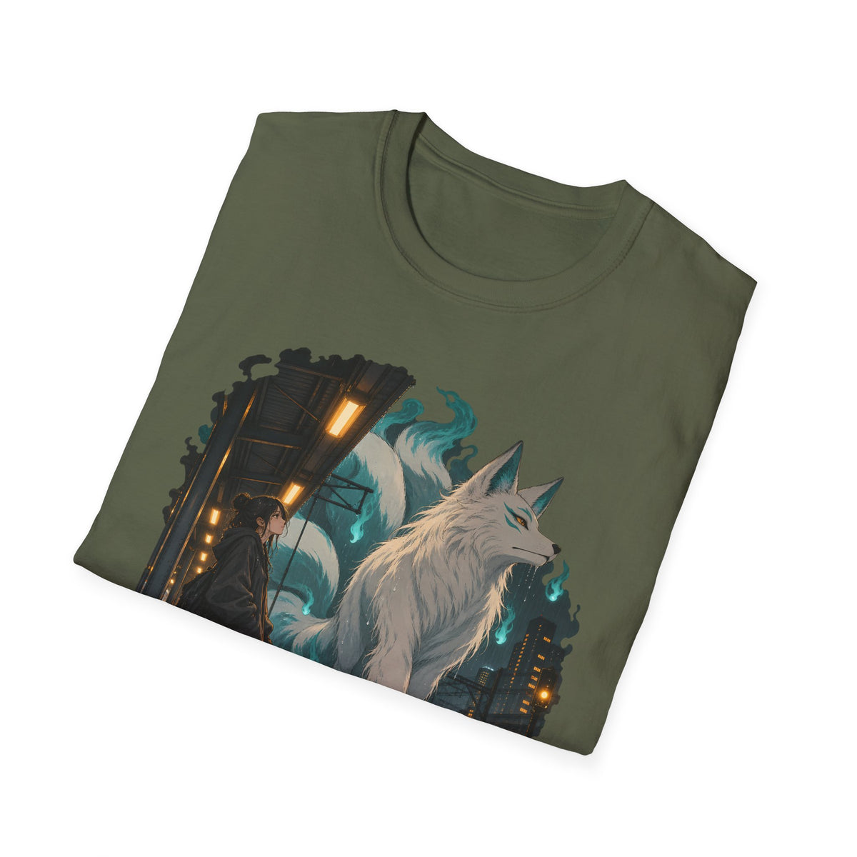 Wolf in the Rain | Last Train Home T-Shirt | Urban Nightscape Graphic Tee