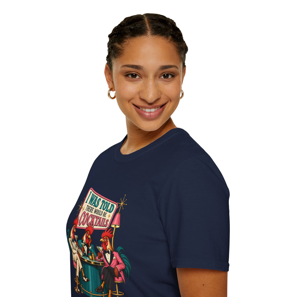 I Was Told There Would Be Cocktails T-Shirt | Retro Flamingo Bar Cocktail Tee
