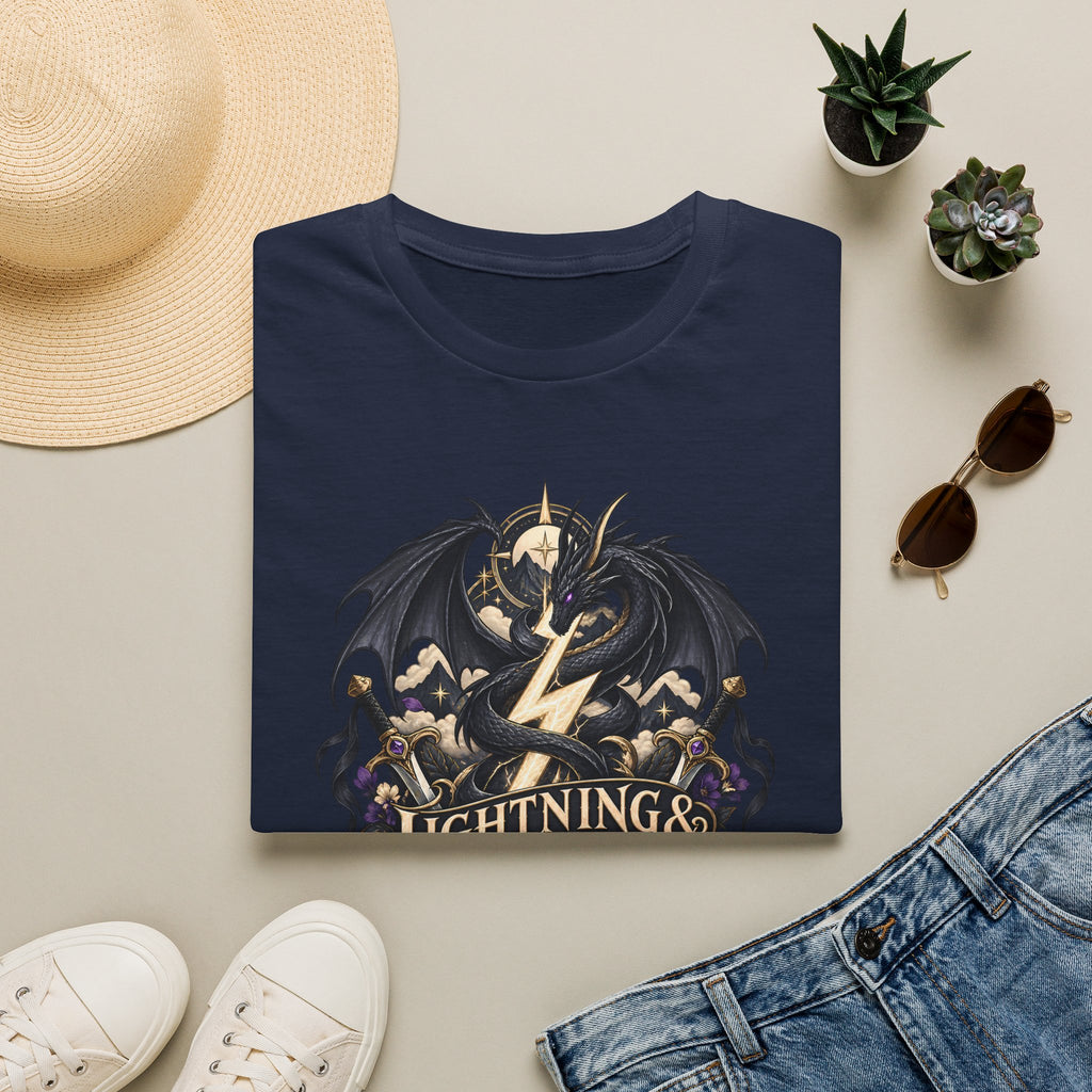 Lightning & Shadow | Onyx Storm Book Inspired Fantasy Dragon T-Shirt