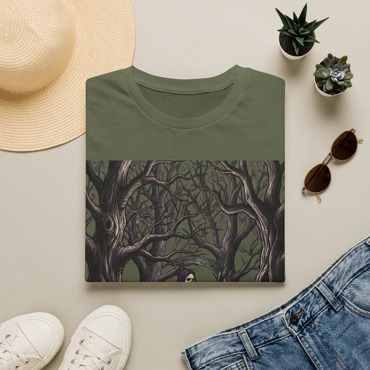 Roam the Woods - T-Shirt, Gothic / Dark Fantasy Grim Reaper Design