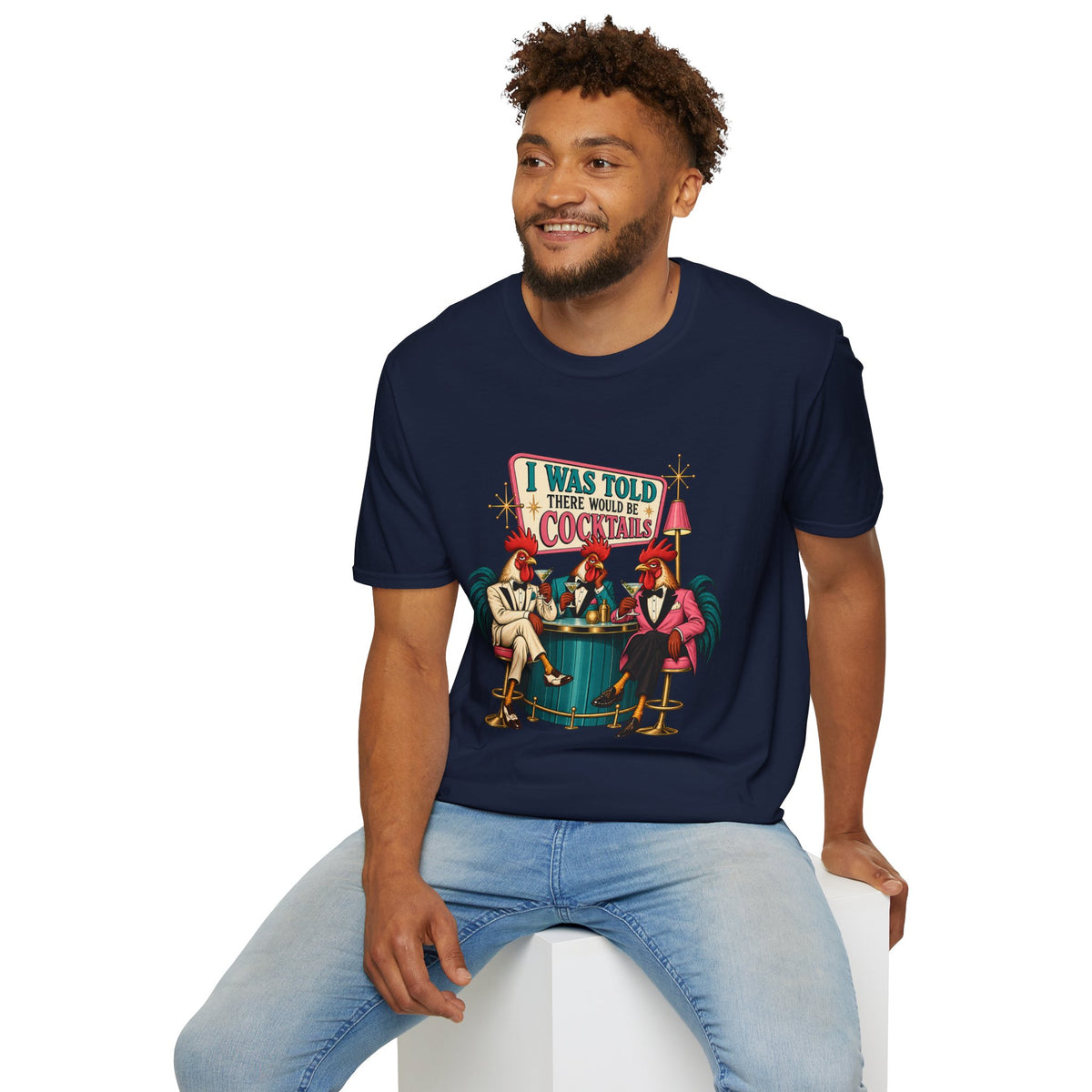 I Was Told There Would Be Cocktails T-Shirt | Retro Flamingo Bar Cocktail Tee