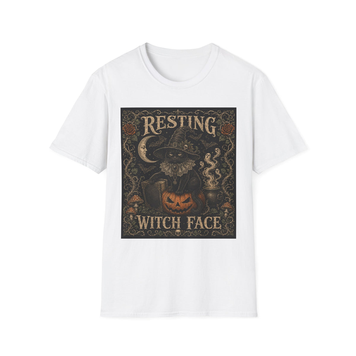 Resting Witch Face T-Shirt — Vintage Halloween Witch Graphic Tee