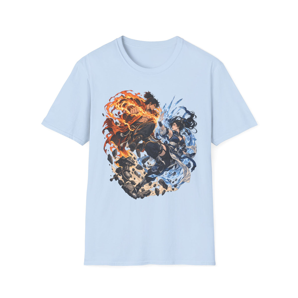 Elemental Battle | Fire vs Ice | Ninja Japanese Fantasy T-Shirt