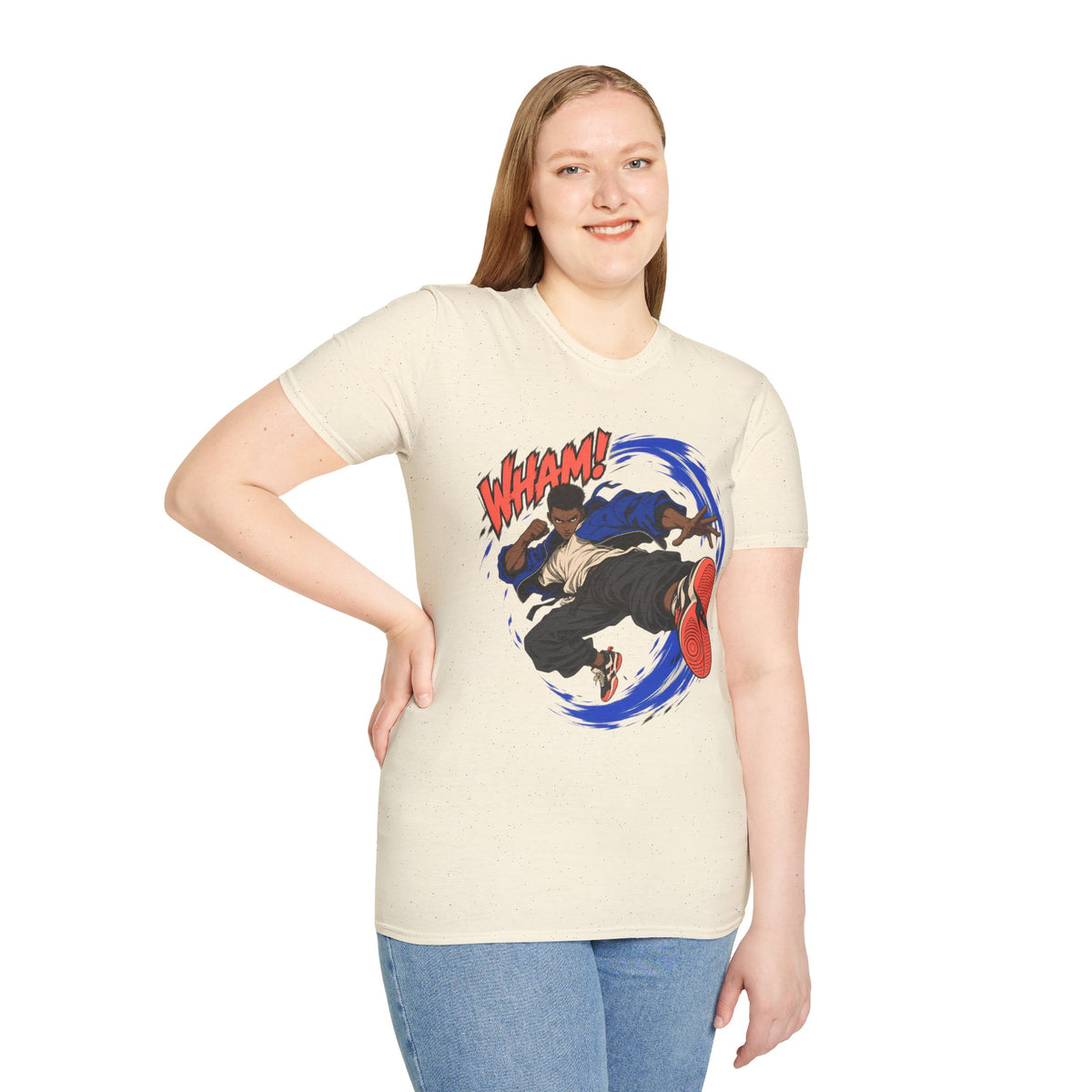WHAM! | Anime Cartoon Ninja Kick Graphic T Shirt