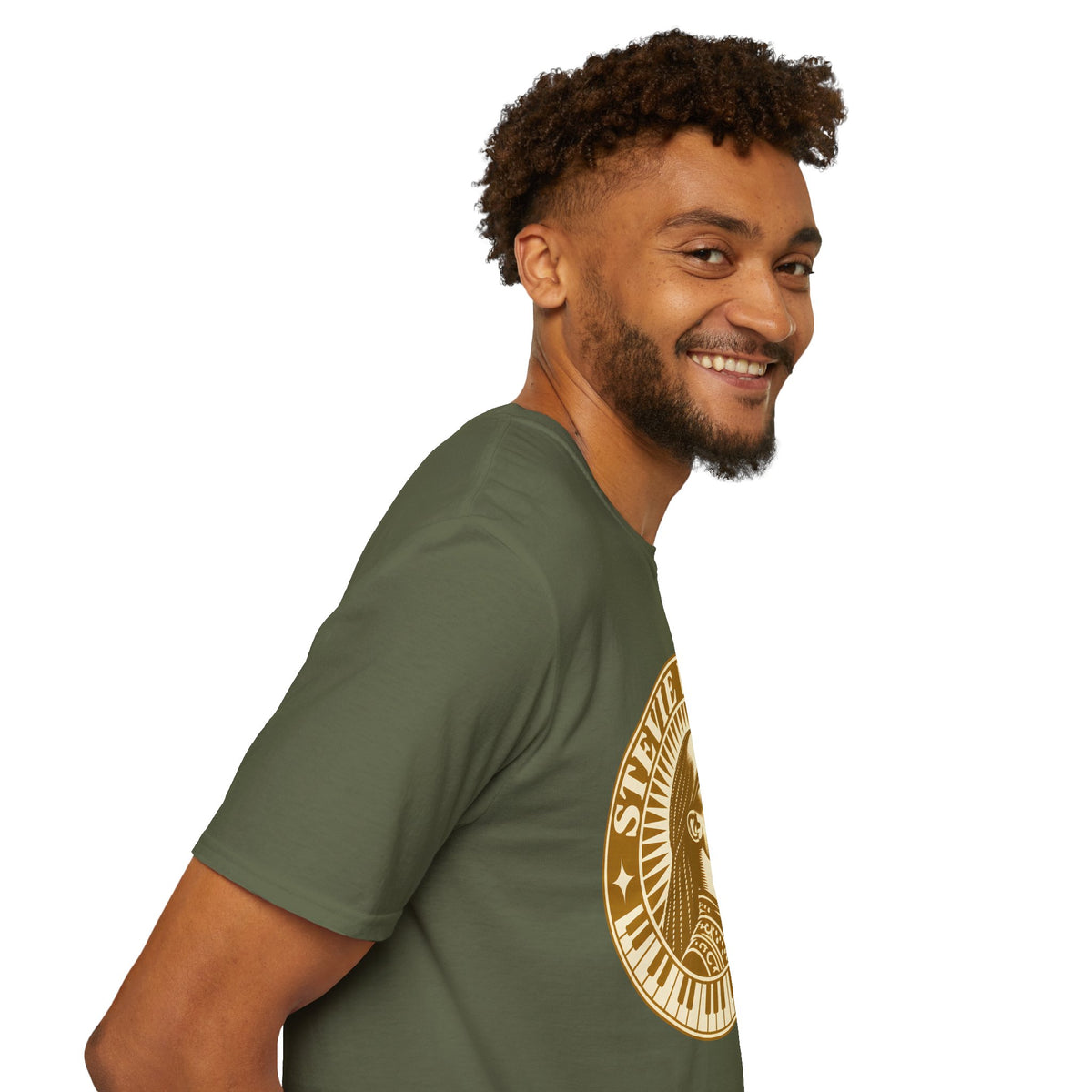 Stevie Wonder Graphic T-Shirt - Vintage Gold Portrait Tee