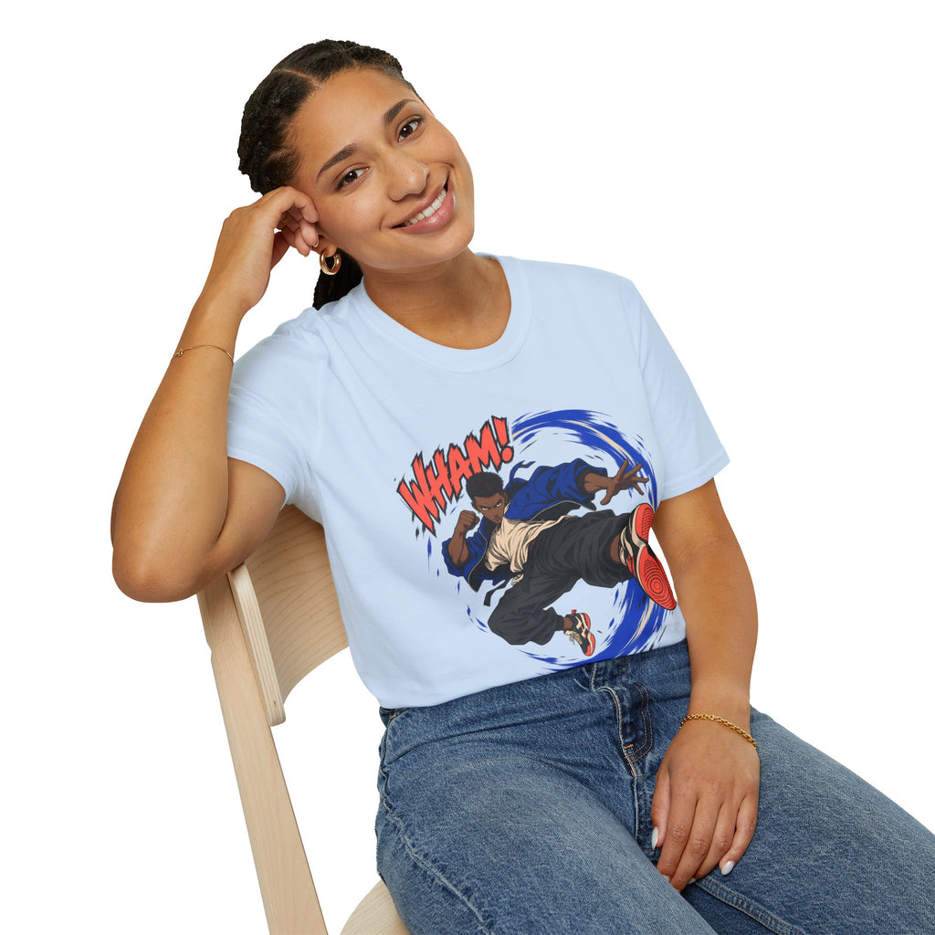 WHAM! | Anime Cartoon Ninja Kick Graphic T Shirt