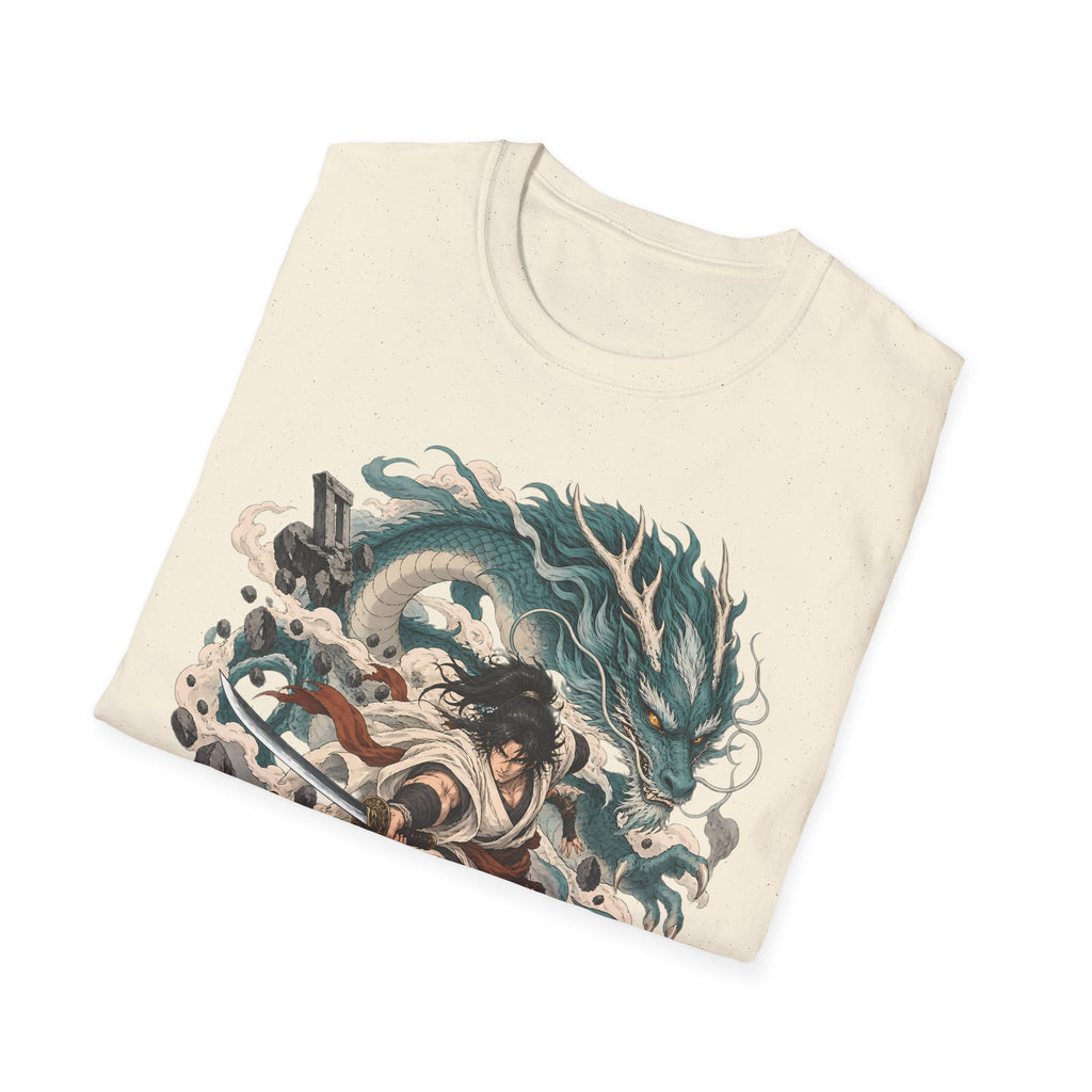 Mythic Dragon Warrior | Japanese Samurai and Serpent T Shirt
