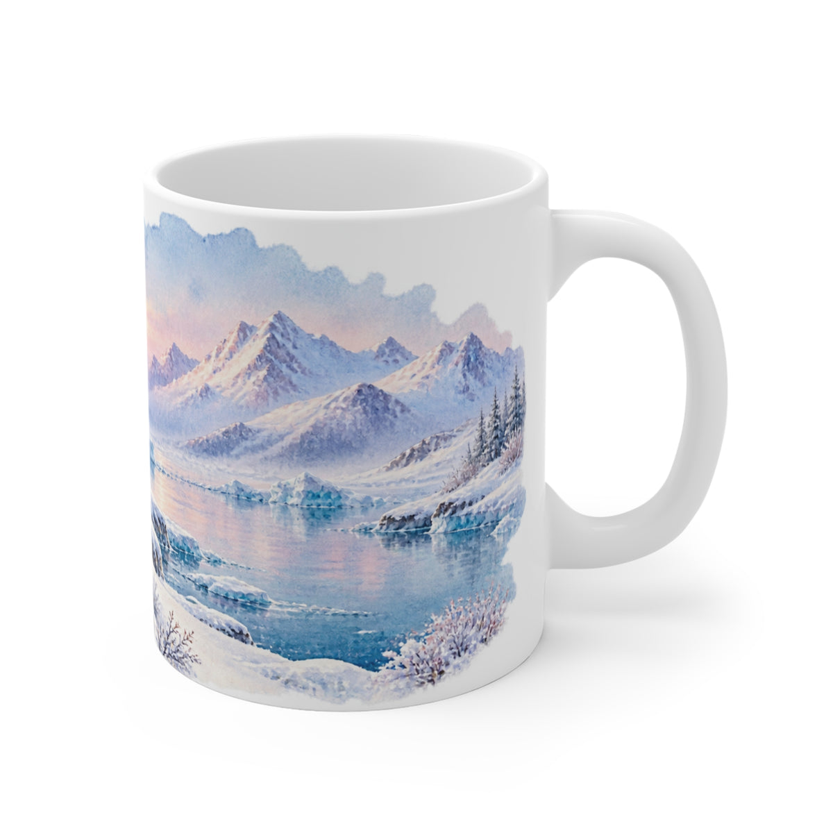 Polar Bear Mug | Arctic Winter Watercolour | Wildlife Lover Gift
