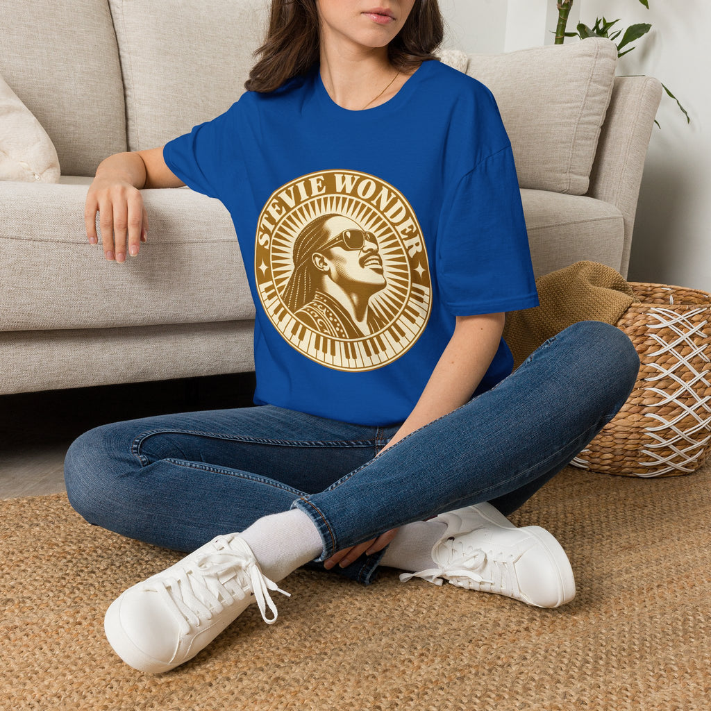Stevie Wonder Graphic T-Shirt - Vintage Gold Portrait Tee