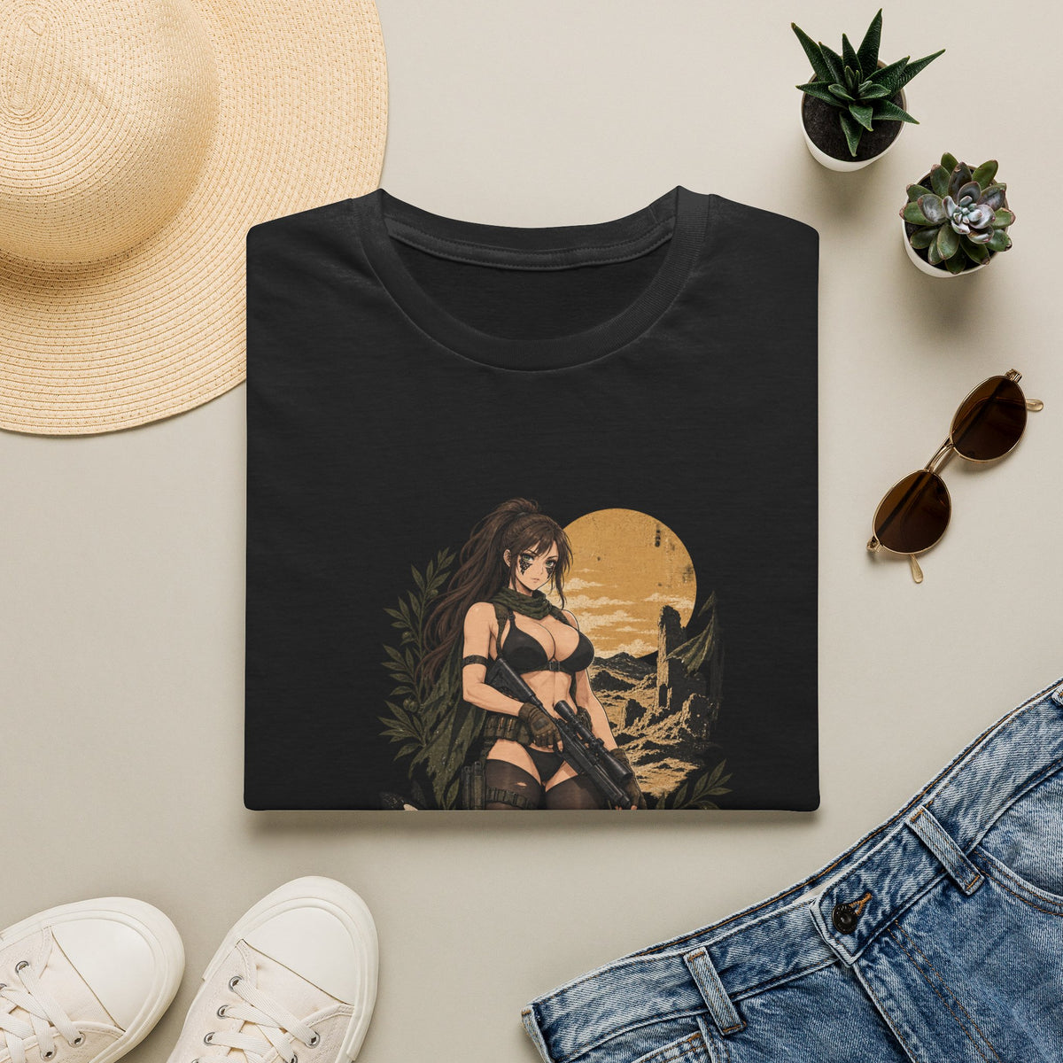 Quiet | Metal Gear | Sexy Sniper Pin up Fantasy Warrior Woman T-Shirt