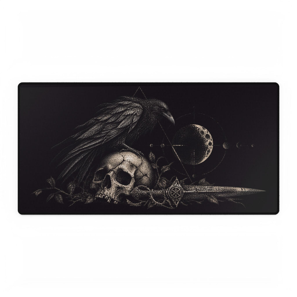 Mouse Mat | Gothic Raven & Skull | Dark Moon Gaming Desk Mat