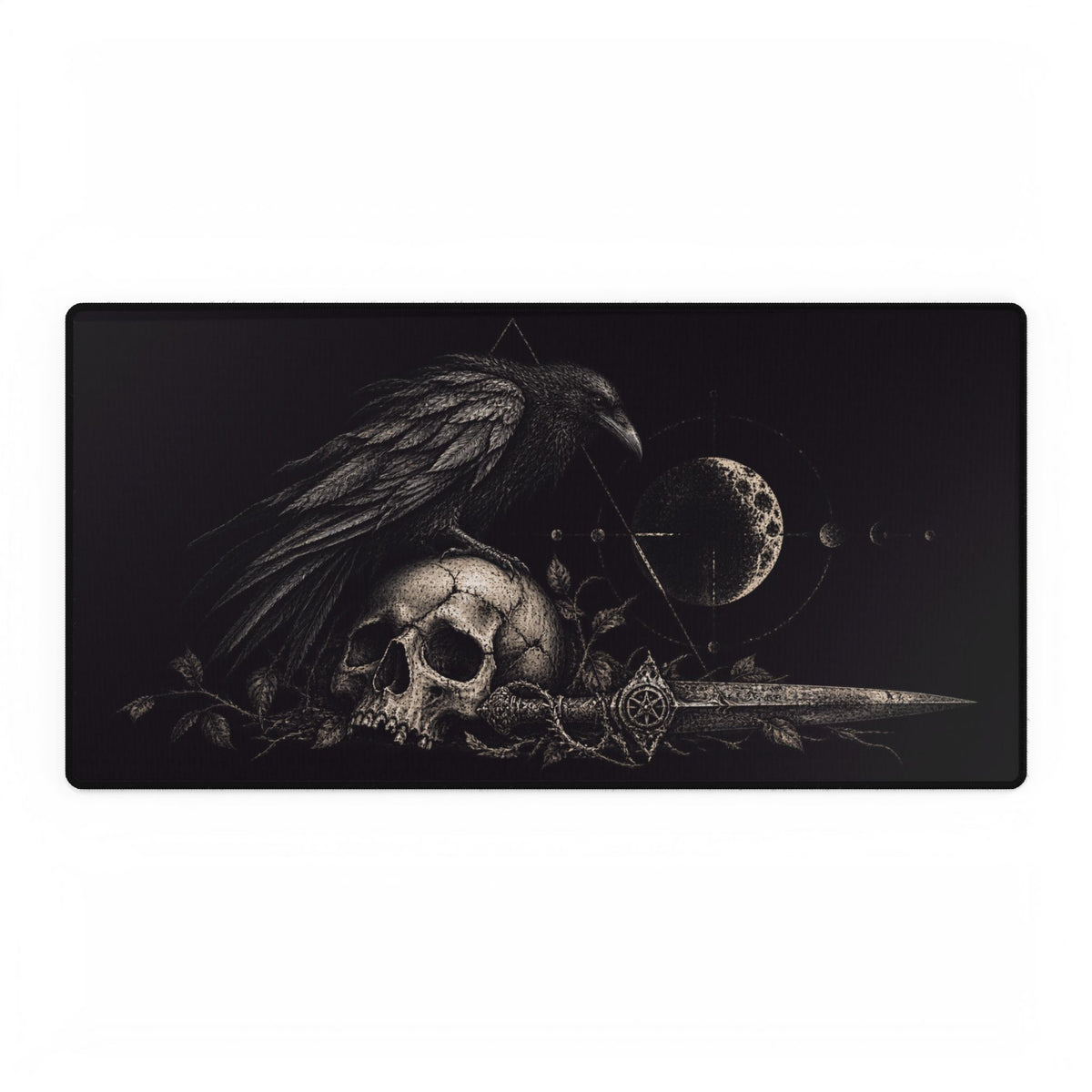 Mouse Mat | Gothic Raven & Skull | Dark Moon Gaming Desk Mat