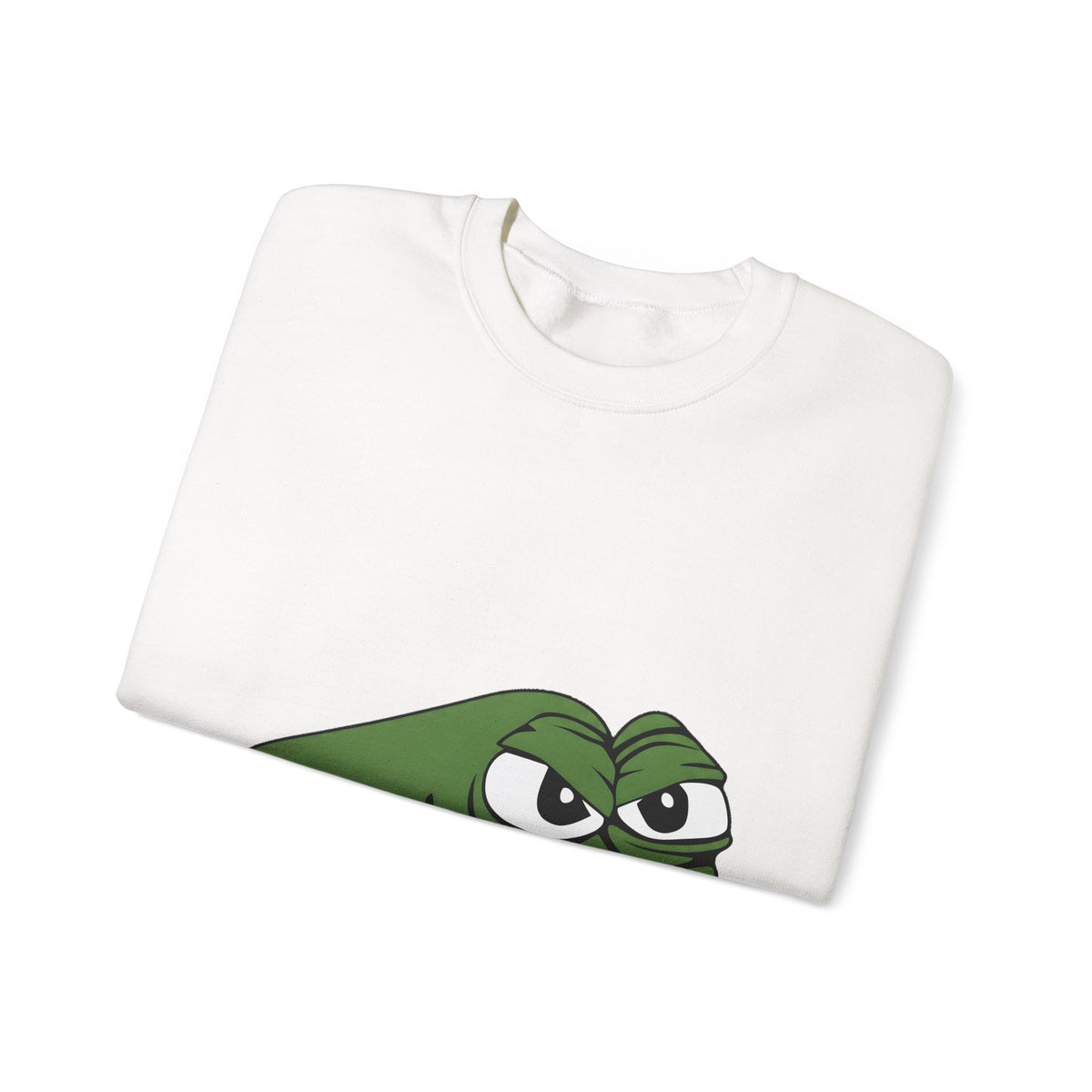 Pepe Meme Crewneck Sweatshirt — Grumpy Frog Graphic Pullover