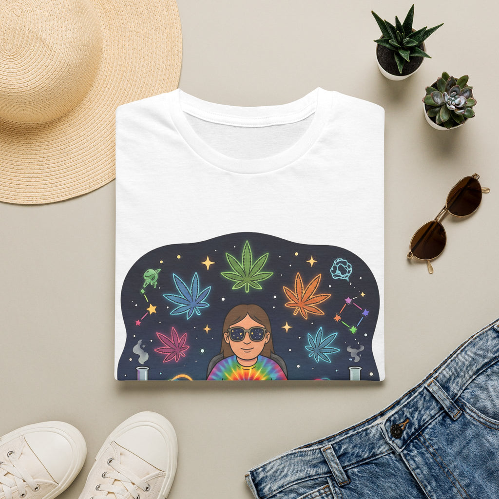 Psychedelic DJ Tee — Tie-Dye Vibes with Leaf Motif