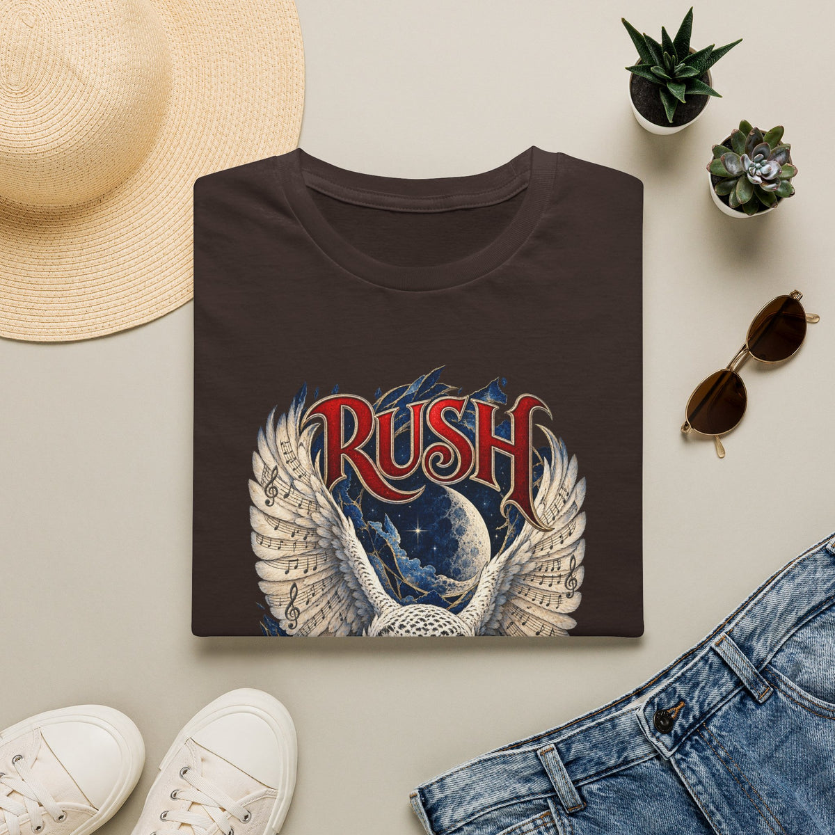 Rush | Fly by Night | Prog Rock | Owl Band Graphic T-Shirt