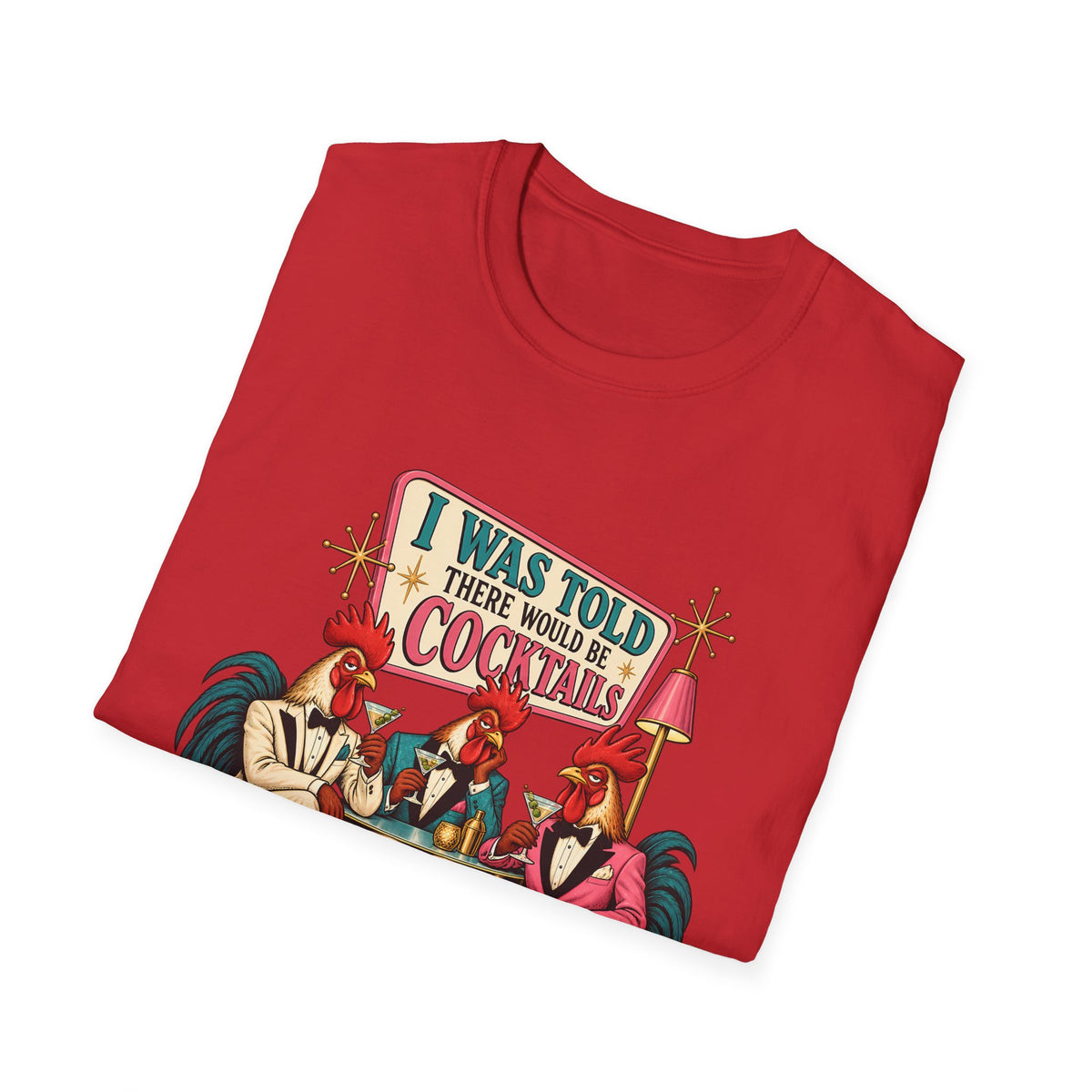 I Was Told There Would Be Cocktails T-Shirt | Retro Flamingo Bar Cocktail Tee