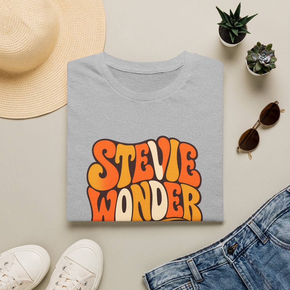 Stevie Wonder Piano Psychedelic Retro Band T-Shirt