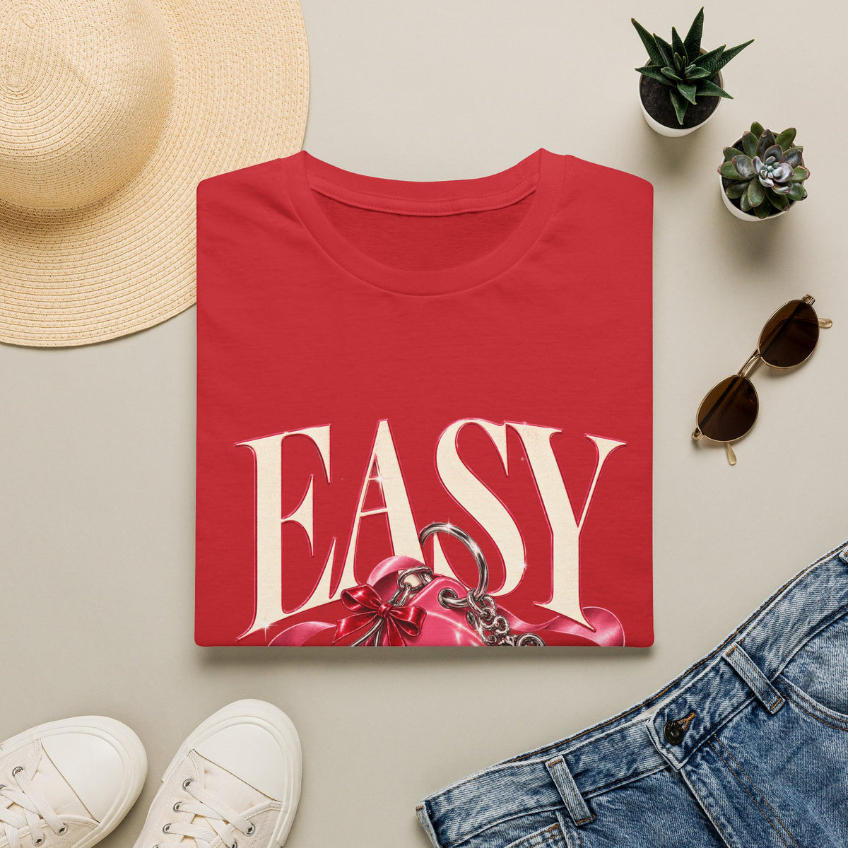 Sugababes | Easy Lockheart Pink Key & Heart Graphic T Shirt