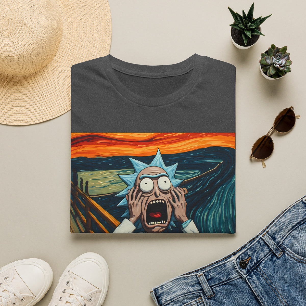 Rick Scream Tee — Rick and Morty Parody of The Scream T-Shirt