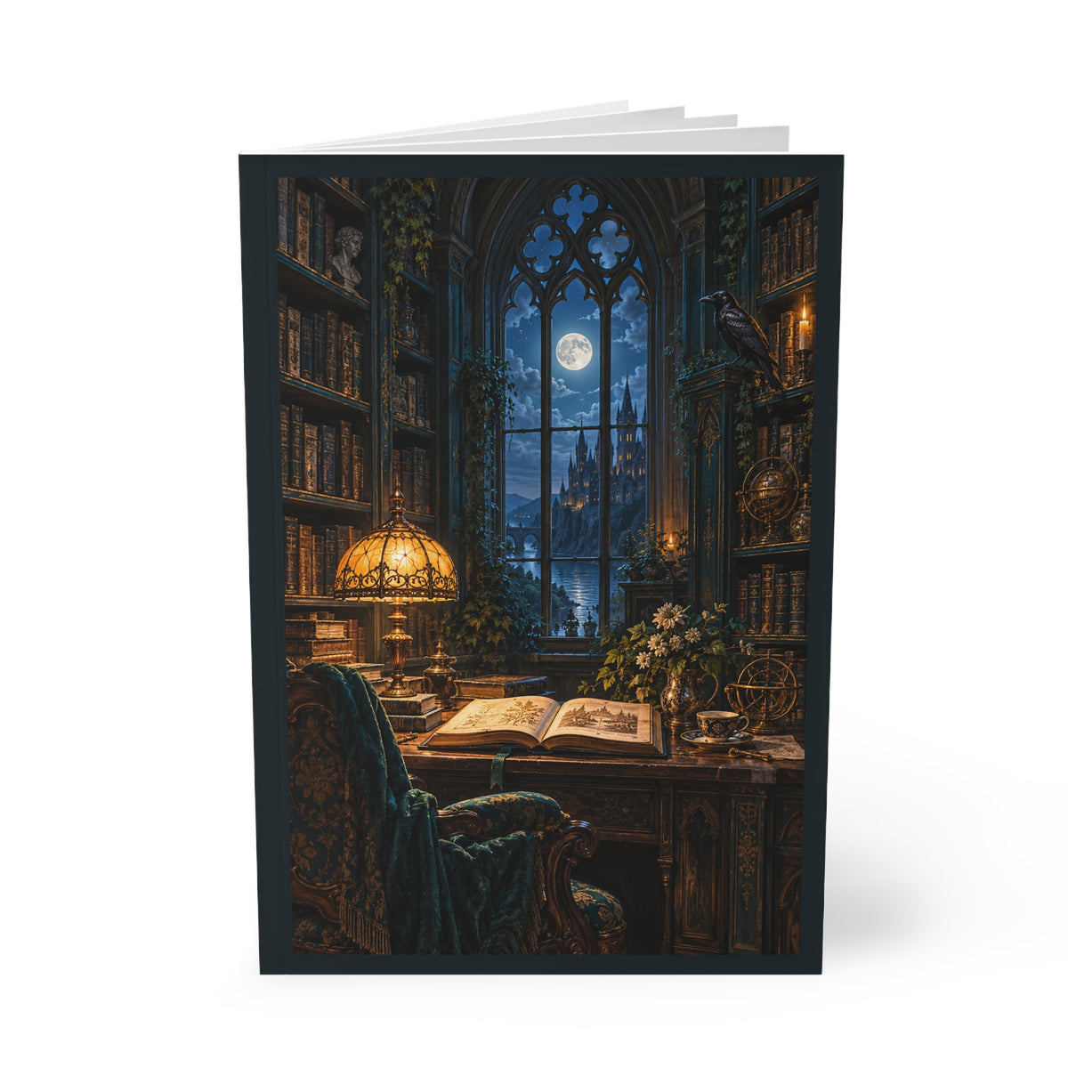 Gothic Library A5 Lined Notebook Dark Academia Journal 150 Pages