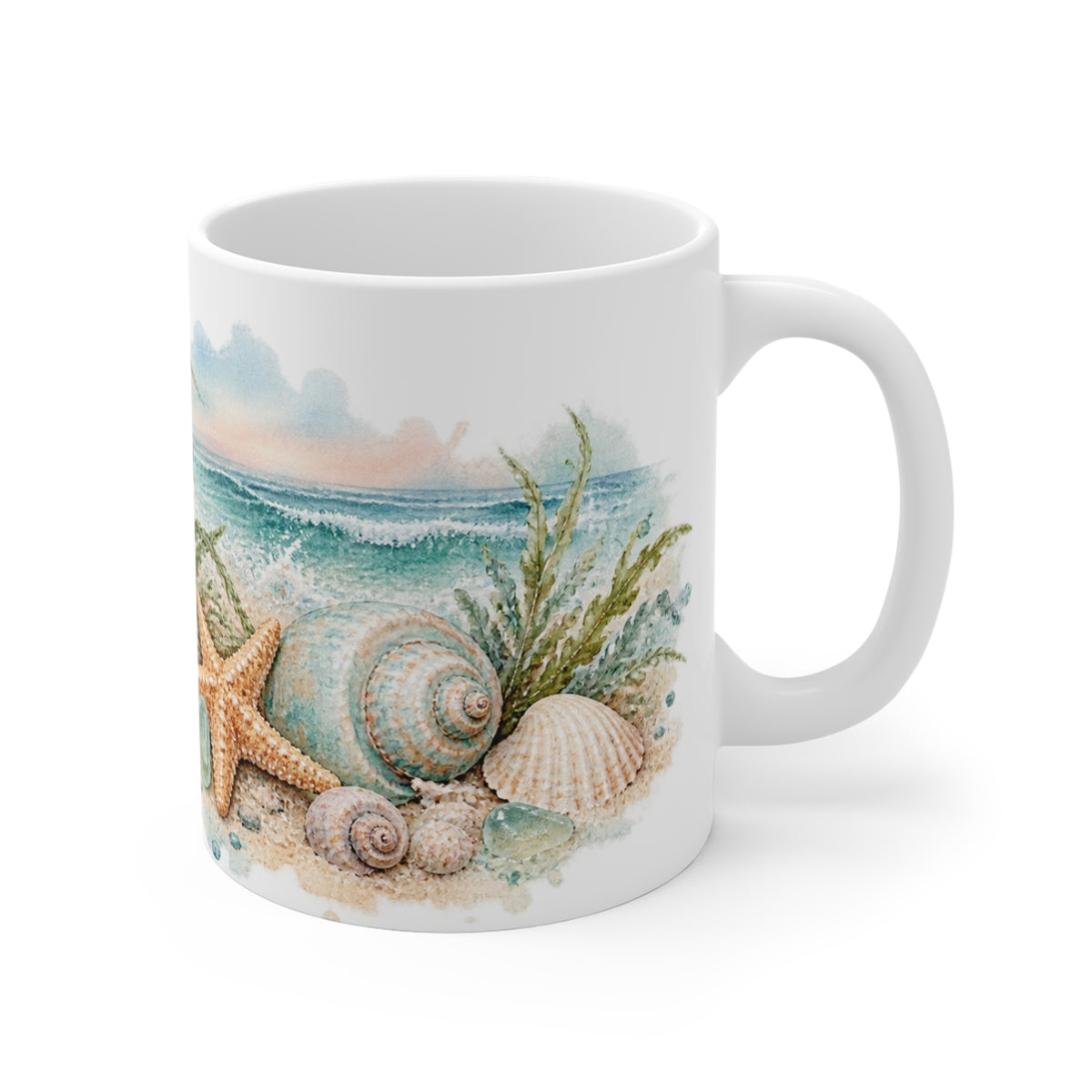 Seashells Watercolour Mug | Nautical Beach Collection