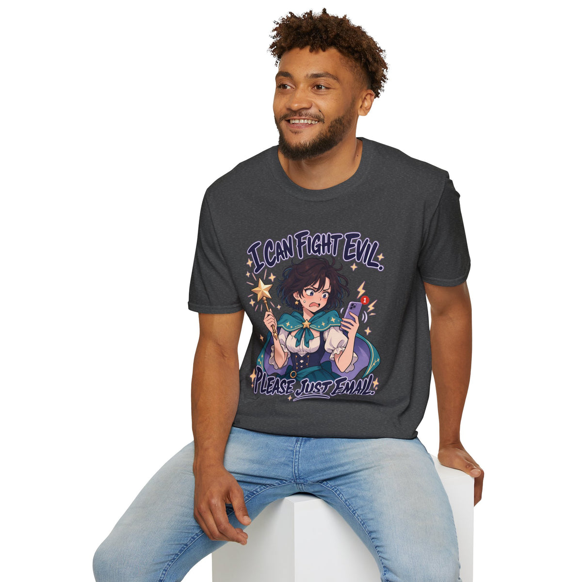 Working Witch | I Can Fight Evil, Please Just Email | Cute Anime T Shirt