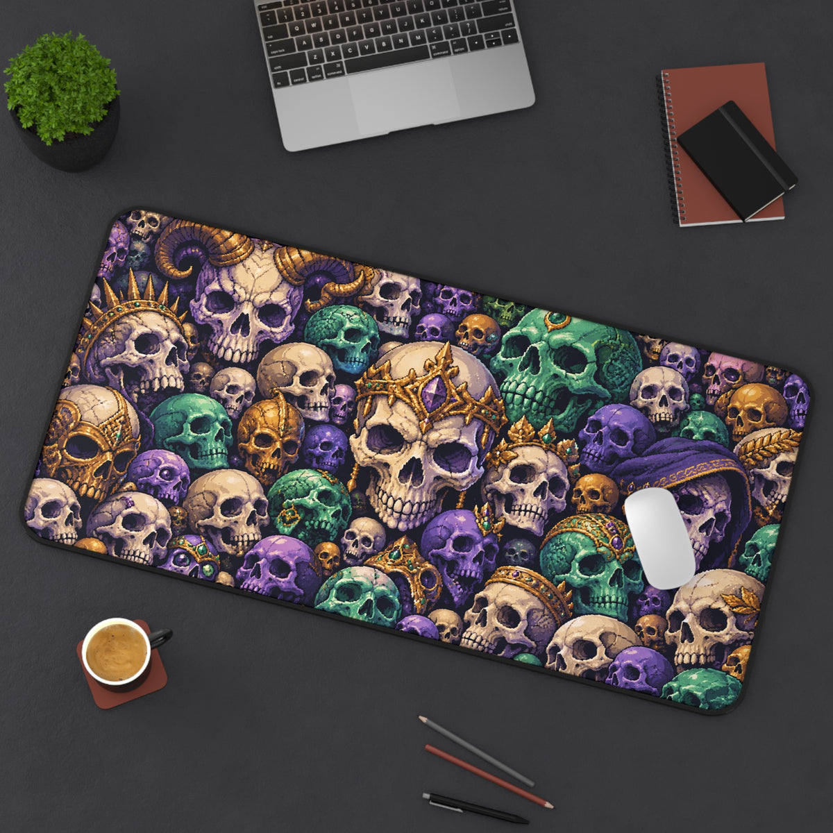 Pixel Skull Vault | Retro Gaming Skull Mosaic Art