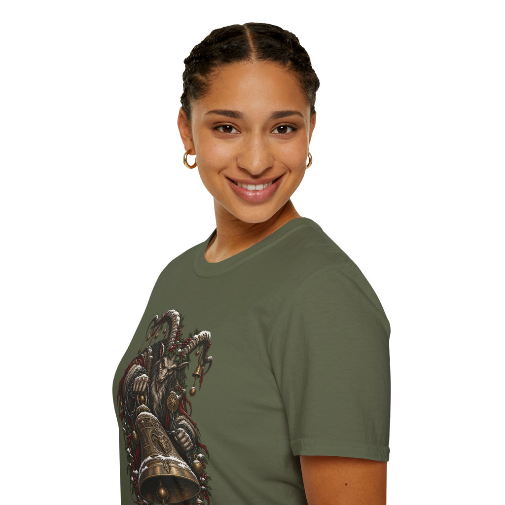 Krampus with Bell | Dark Christmas Demon T-Shirt