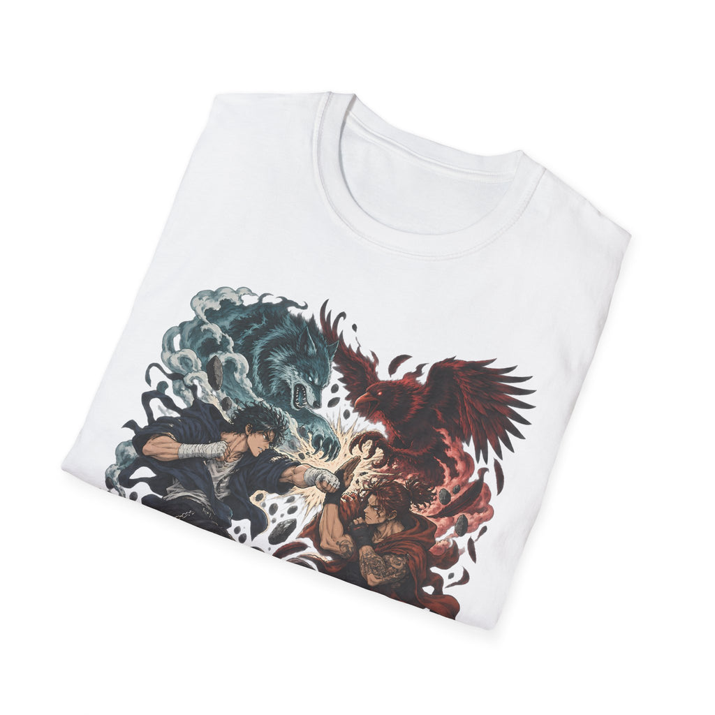 Yin Yang | Wolf Demon vs Phoenix | Japanese Anime Ninja T Shirt