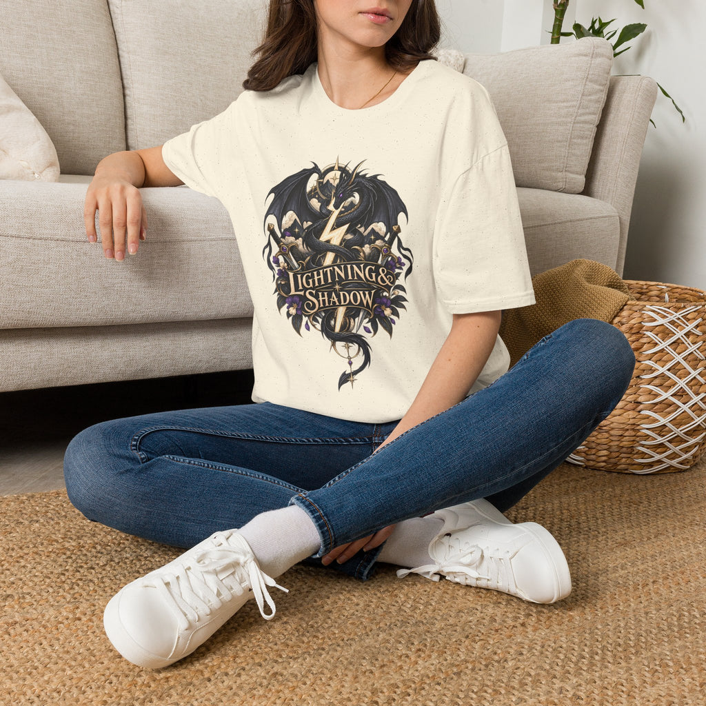 Lightning & Shadow | Onyx Storm Book Inspired Fantasy Dragon T-Shirt