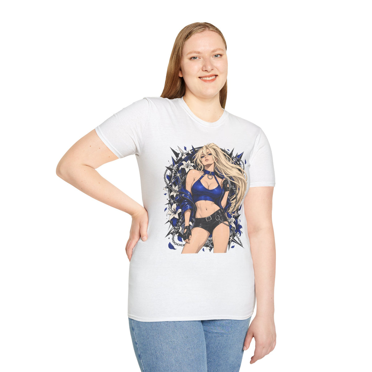 Electric Girl | Japanese Anime | Blonde Bombshell Pin Up Graphic Shirt
