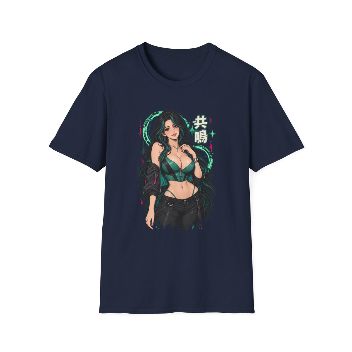 Jade | Sexy Anime Pin Up Girl | Waifu Graphic T‑Shirt